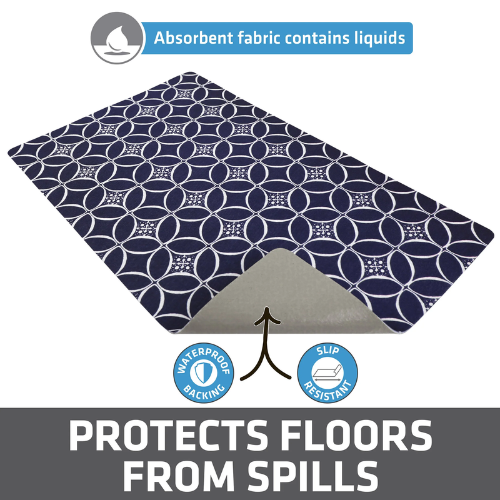 Drymate Placemat Navy and White Pattern