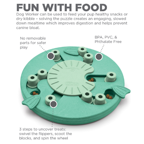 Outward Hound Dog Worker Treat Puzzle Green