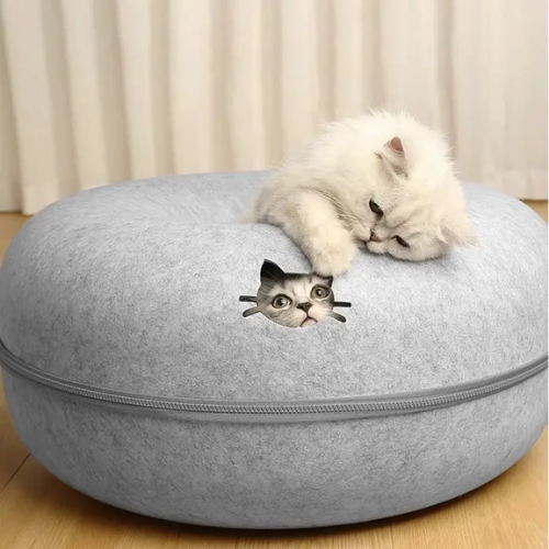 Action Tunnel Bagel Cat Bed XL Grey