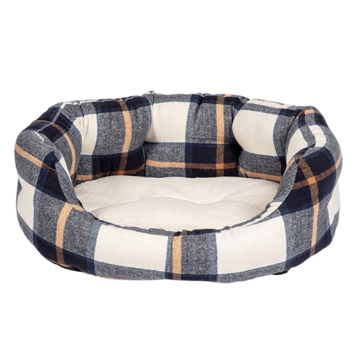 Danish Design Bowmore Navy Plaid Small Dog Bed 24"