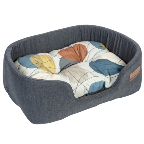 Danish Design Lux Slumber Colorblock Grey Medium Pet Bed 30"