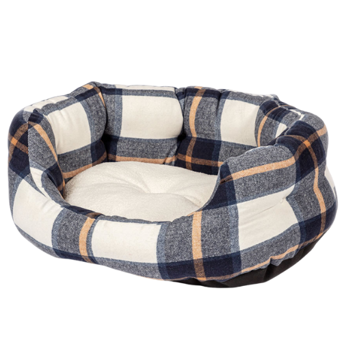 Danish Design Bowmore Navy Plaid Large Dog Bed 35