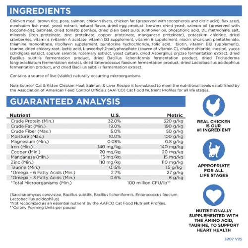 NutriSource Cat & Kitten Chicken, Salmon & Liver 12#
