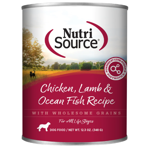 NutriSource Wet Dog Chicken Lamb Ocean Fish 12.3oz Can