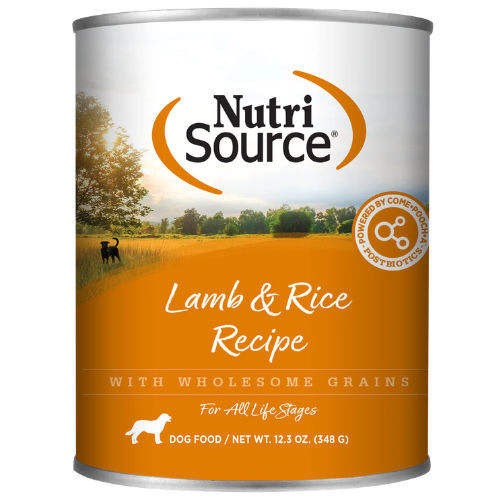NutriSource Wet Dog Lamb & Rice 12.3oz Can