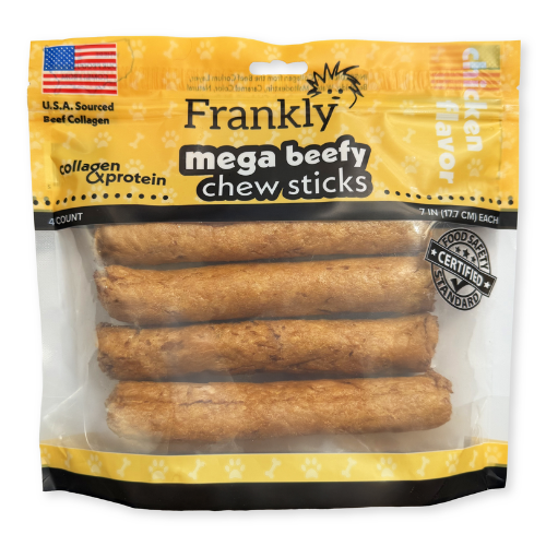 Frankly Dog Chews Mega Beefy Sticks Chicken 7" 4pk