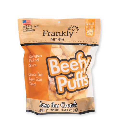 Frankly Dog Treats Beefy Puffs Collagen Cheeze 2.5oz