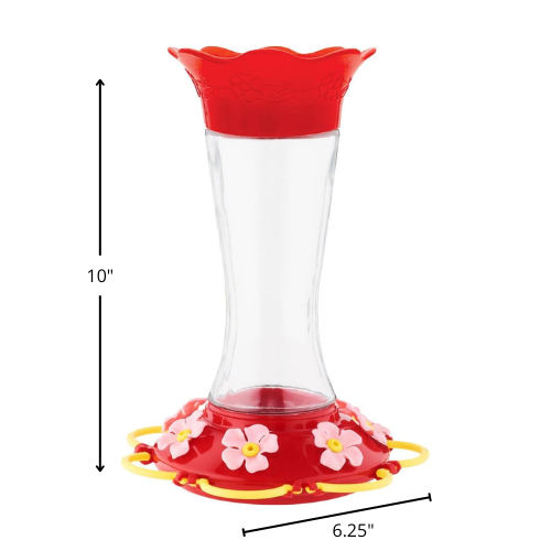 North States Wildflower Glass Hummingbird Feeder 20oz