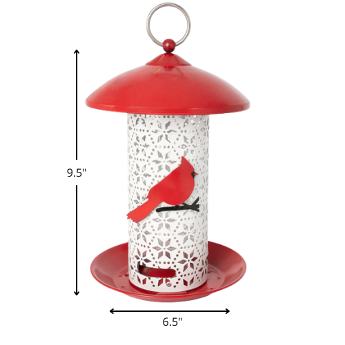 North States Cardinal Metal Tube Bird Feeder