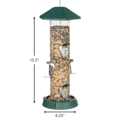 North States Hinged Port 2-in-1 Bird Feeder Green
