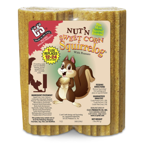 C&S Squirrel Log Nut & Sweet Corn Refill 2pk 16oz