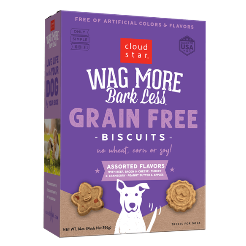 Cloud Star Wag More Bark Less Grain Free Assorted Dog Crunchy Biscuits 14oz