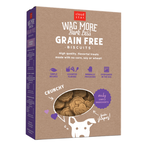 Cloud Star Wag More Bark Less Grain Free Assorted Dog Crunchy Biscuits 14oz