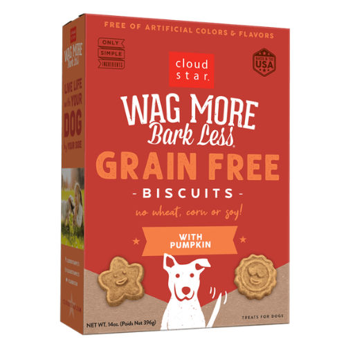 Cloud Star Wag More Bark Less Dog Treats Grain Free Pumpkin 14oz