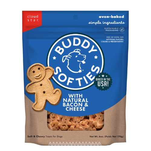 Cloud Star Buddy Biscuits Dog Treats Bacon Cheese 6oz
