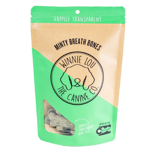 Winnie Lou Minty Breath Bones Dog Treats 4oz