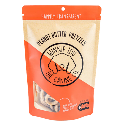 Winnie Lou Peanut Butter Pretzels Dog Treats 4oz