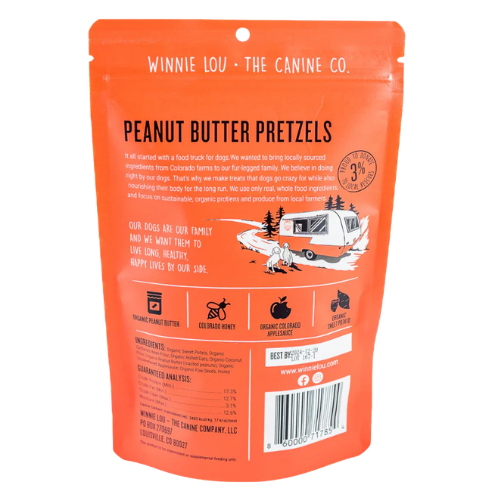 Winnie Lou Peanut Butter Pretzels Dog Treats 4oz