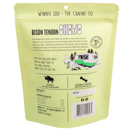 Winnie Lou Freeze Dried Bison Tendon Chews 4oz