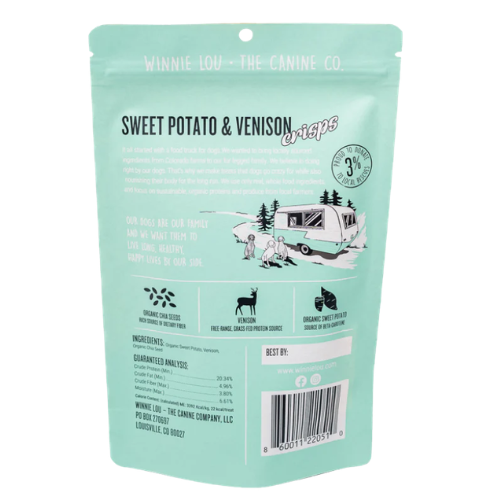 Winnie Lou Sweet Potato & Venison Crisps Dog Treats 2.6oz