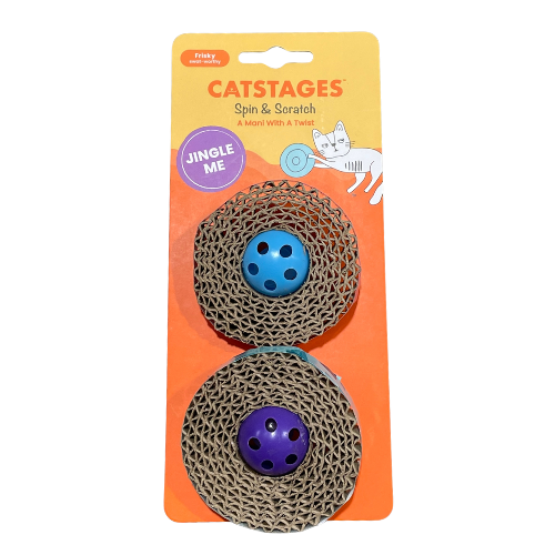 Petstages Cat Toy Spin & Scratch 2 Pack