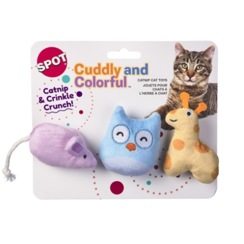 Spot Cuddly and Colorful 3 Pack Cat Toy