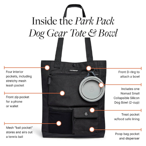 CleverPup Park Pack Dog Gear Tote Graphite
