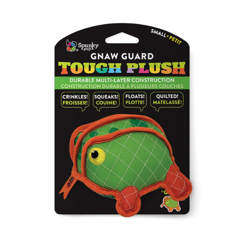 Spunky Pup Neon Tough Frog Dog Toy