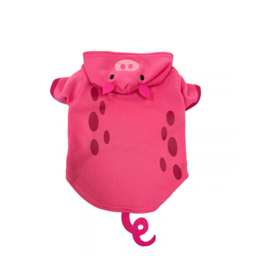 Pig Halloween Hoodie Pink S 11"