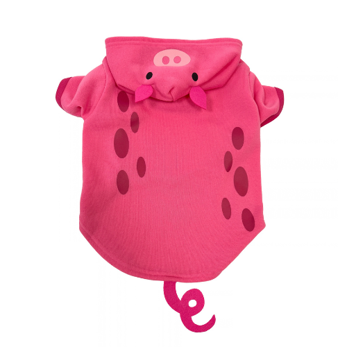 Pig Halloween Hoodie Pink L 19"