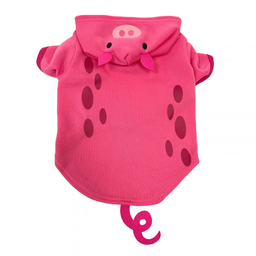 Pig Halloween Hoodie Pink XL 23"