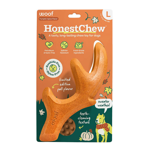Woof Honest Chew Antler Pumpkin Spice Chew Toy Large