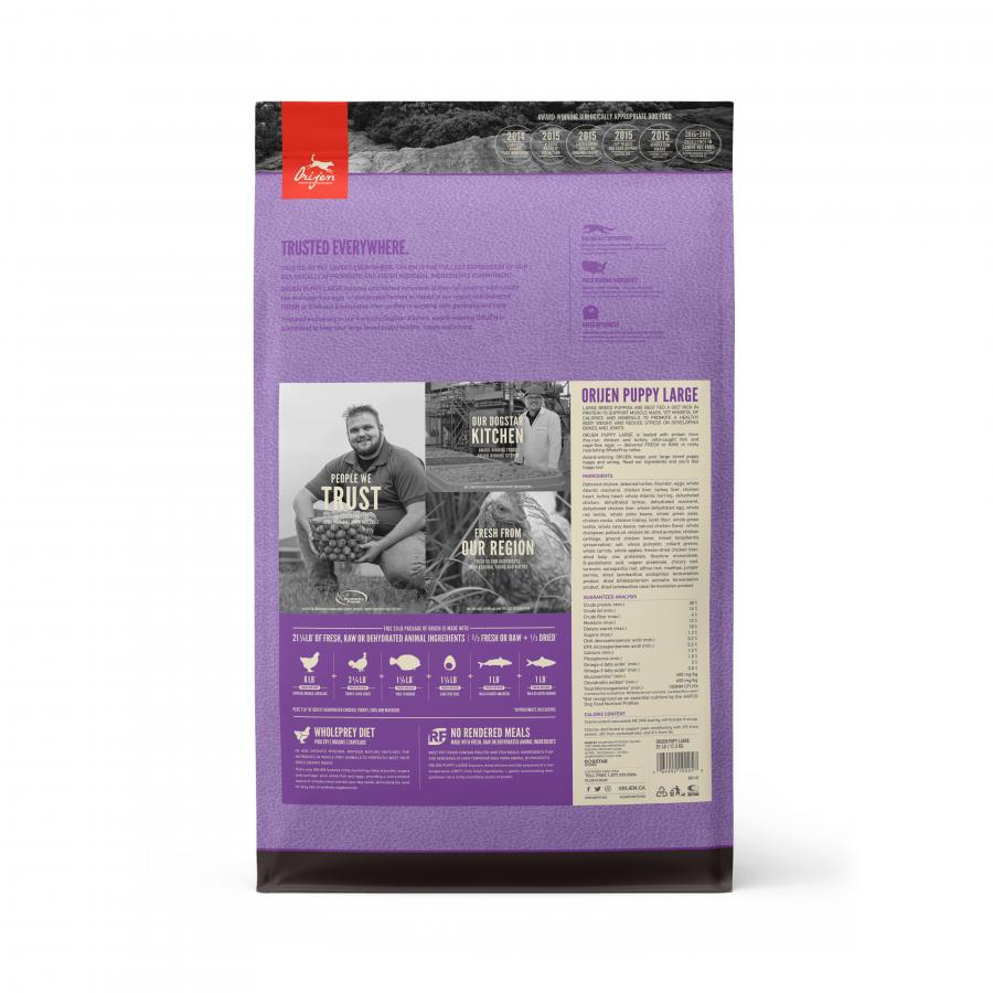 Orijen Puppy Large Breed Chicken, Turkey & Fish Recipe 25#