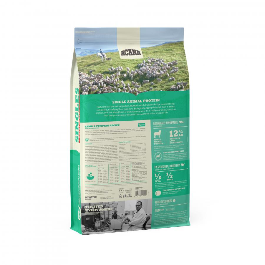 Acana Dog Wholesome Grains Singles Lamb Pumpkin 22.5#