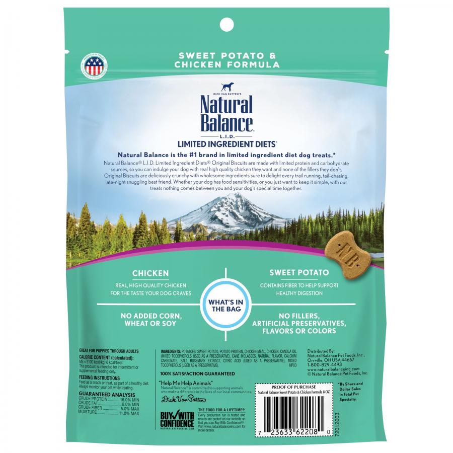 Natural Balance Dog Treats Limited Ingredient SwPotato & Chicken 8oz