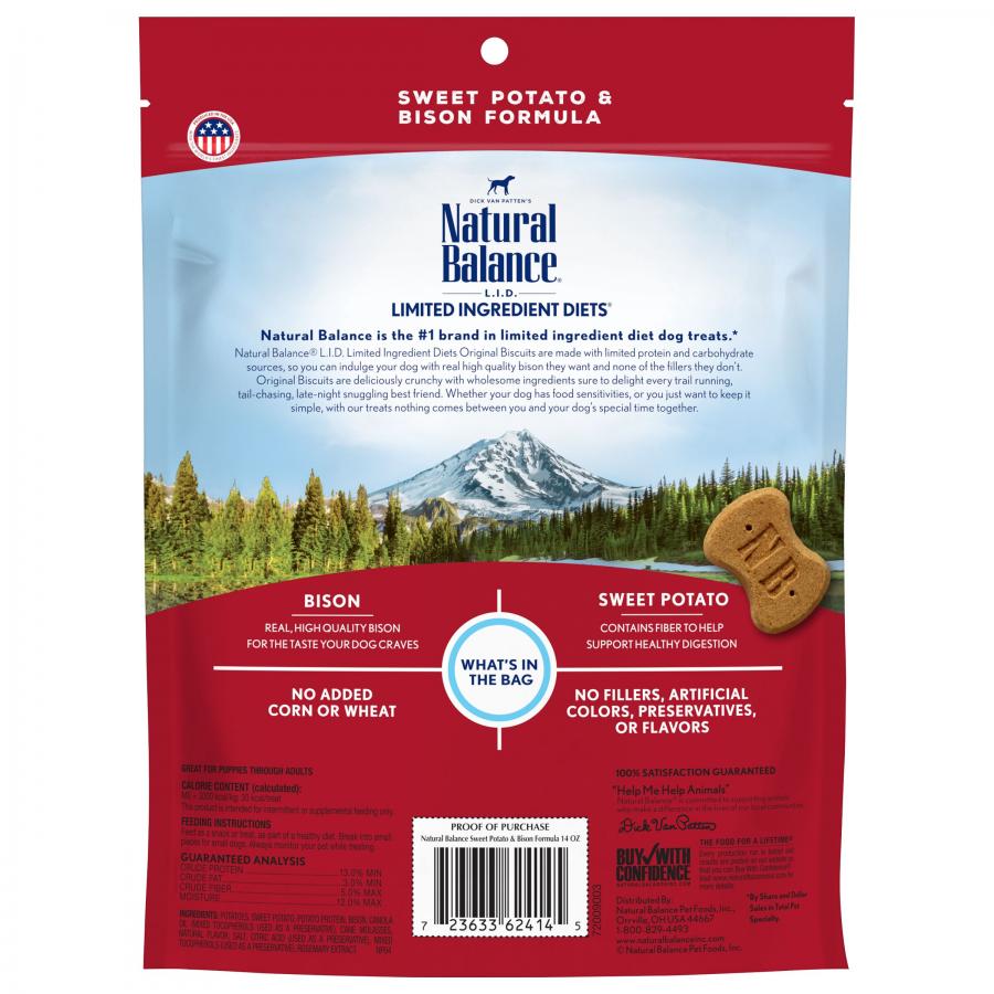 Natural Balance Small Dog Treats Limited Ingredient SwPotato & Bison 14oz