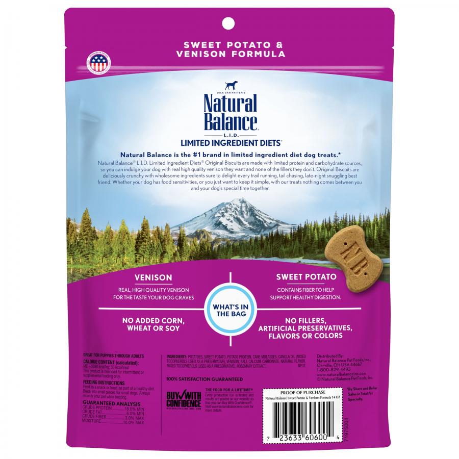 Natural Balance Small Dog Treats Limited Ingredient SwPotato & Venison 14oz