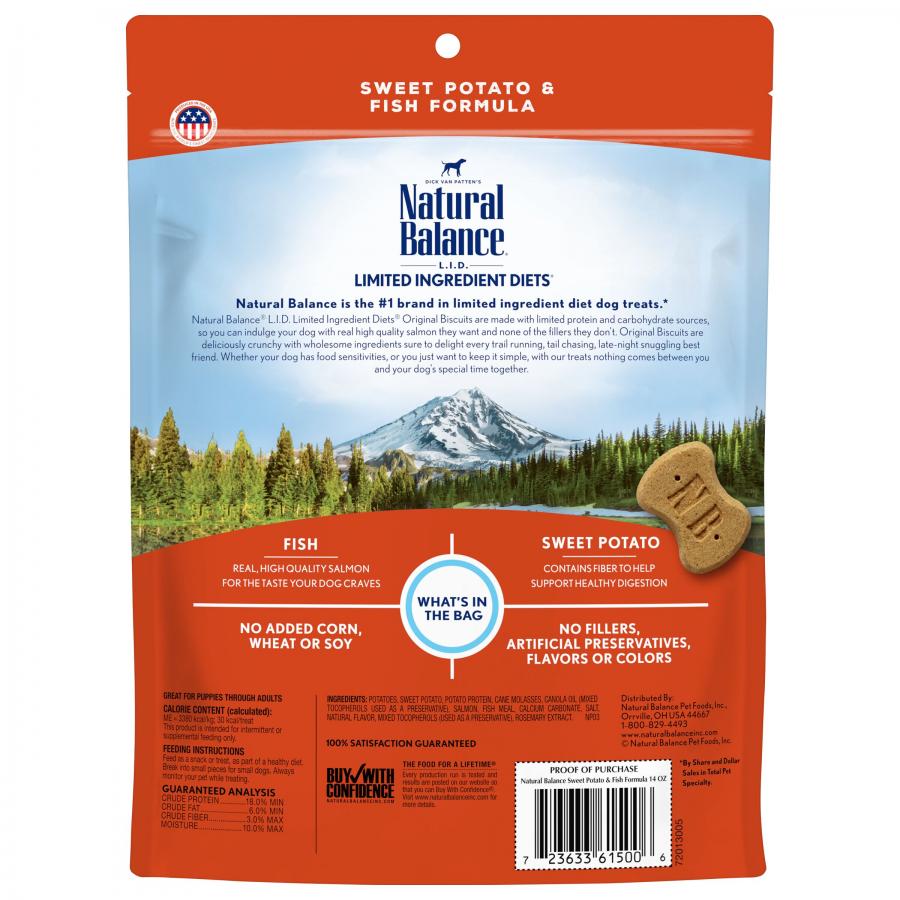 Natural Balance Dog Treats Limited Ingredient SwPotato Fish 14oz