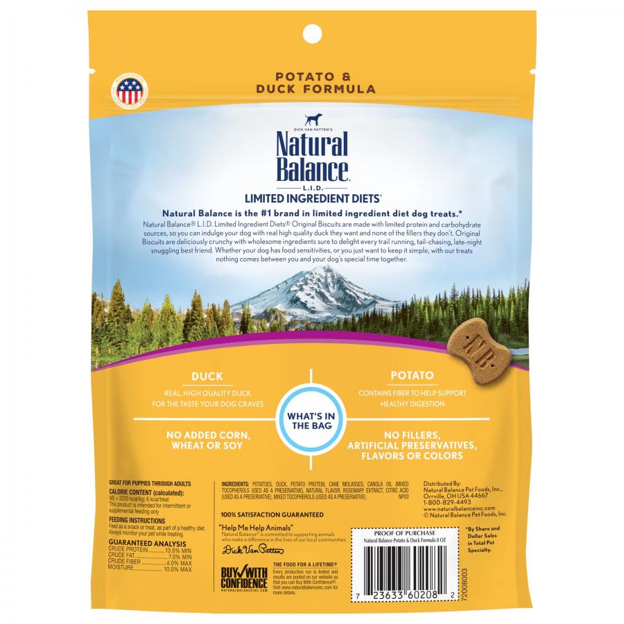 Natural Balance Small Breed Dog Treats Limited Ingredient Duck & Potato 8oz