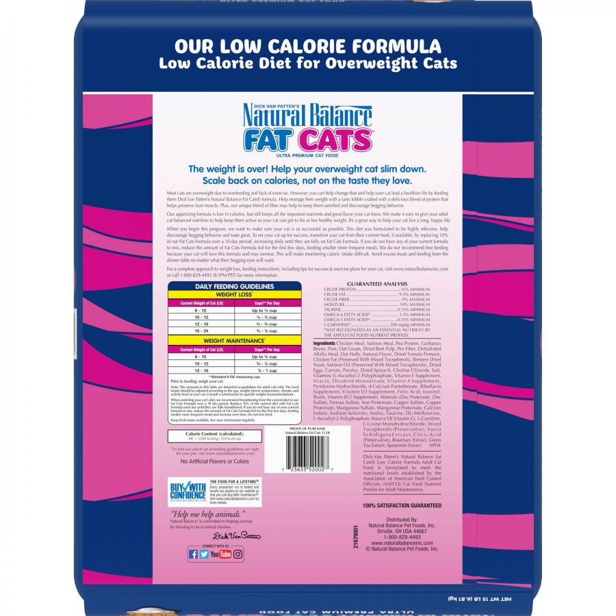 Natural Balance Fat Cats Chicken & Salmon 15#