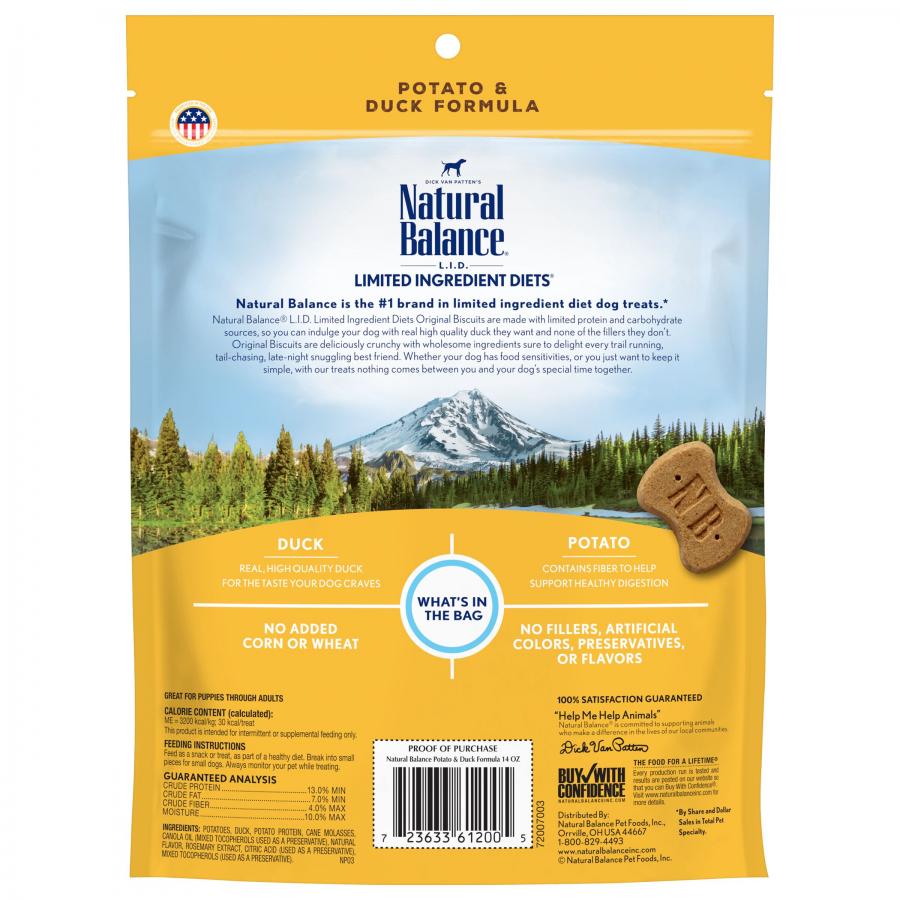 Natural Balance Dog Treats Liminited Ingredient Duck & Potato 14oz