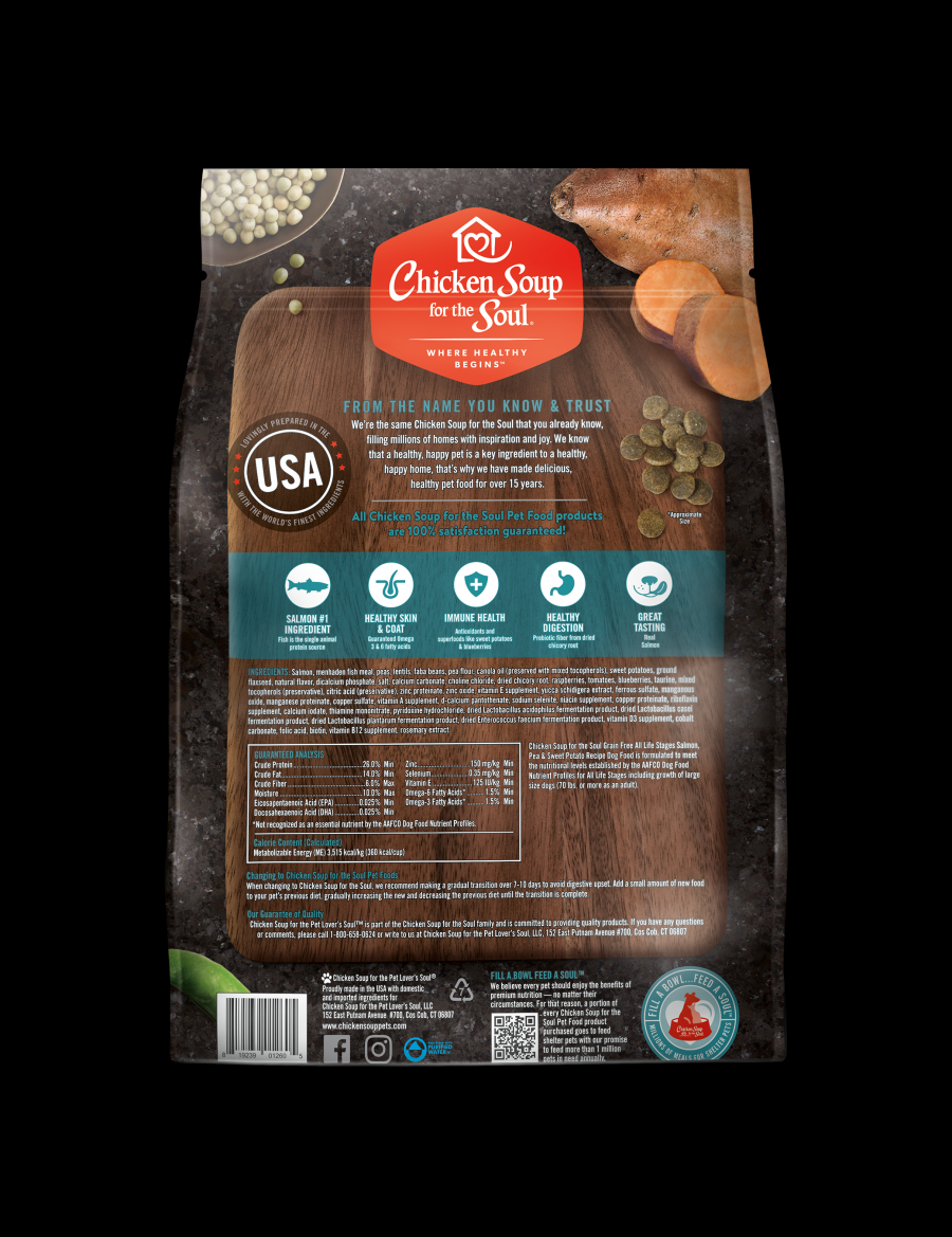 Chicken Soup Dog Grain Free Salmon Pea & Sweet Potato 25#