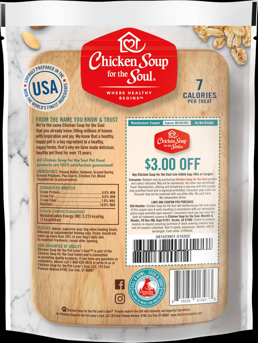 Chicken Soup Crunchy Bites Dog Treats Peanut Butter12oz