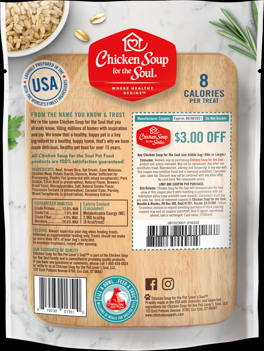 Chicken Soup Savory Snacks Dog  Treats Beef  6oz