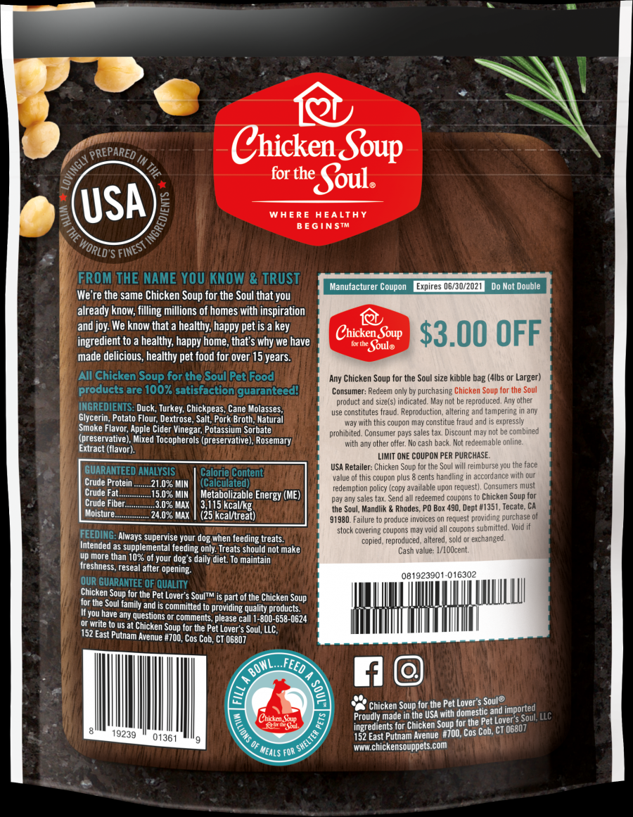 Chicken Soup Savory Sticks Dog Treats Duck 4.5oz