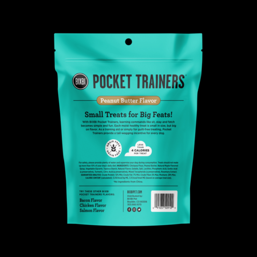 Bixbi Pocket Trainers Dog Treats Peanut Butter 6oz