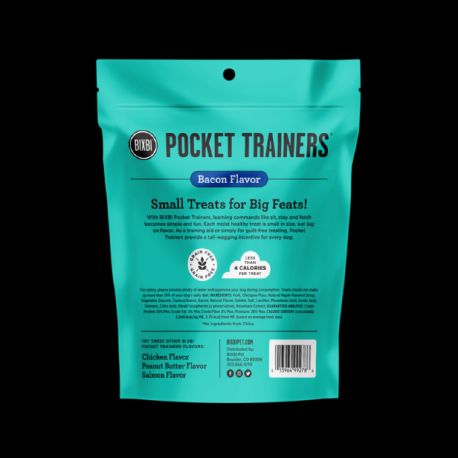 Bixbi Pocket Trainers Dog Treats Bacon 6oz