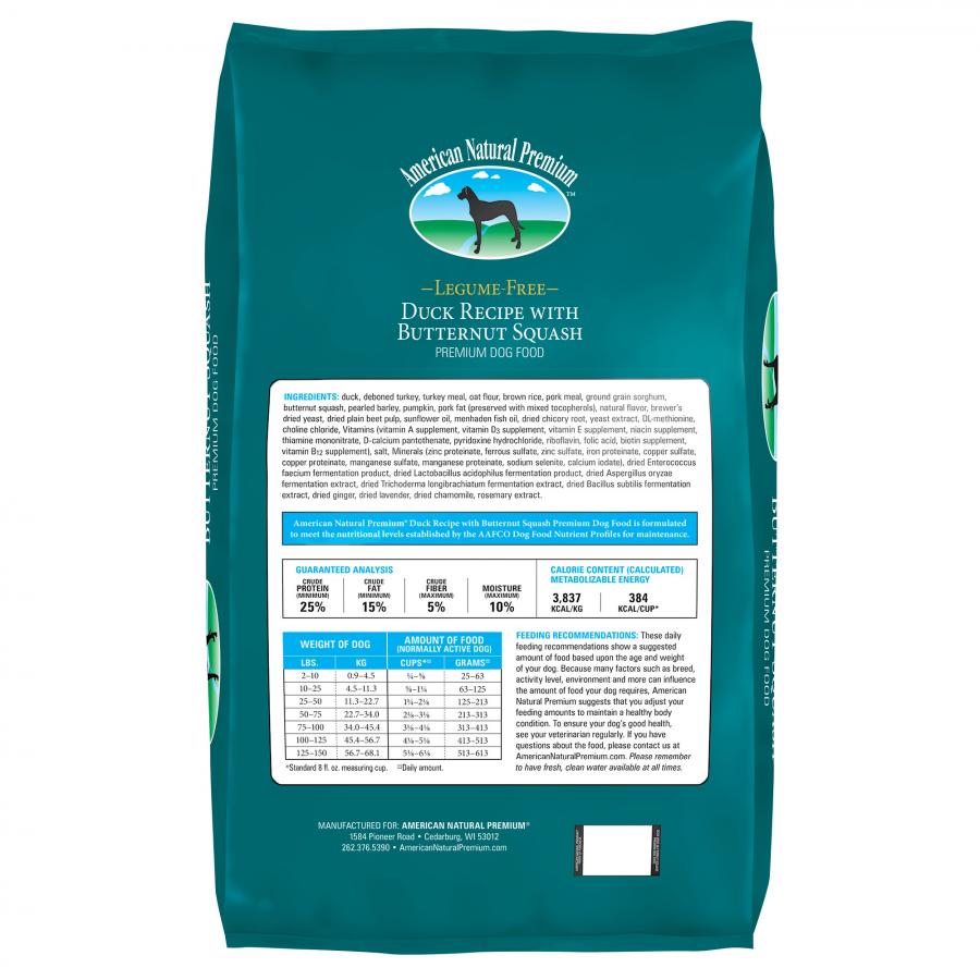 American Natural Premium Dog Duck & Butternut Squash 12#